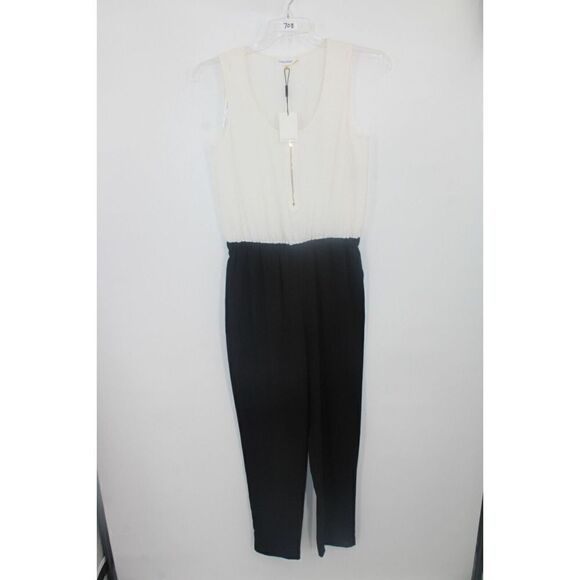 Calvin Klein Black And White Sleeveless Jumpsuit Pants One Piece Size 6 NWT - Picture 1 of 9